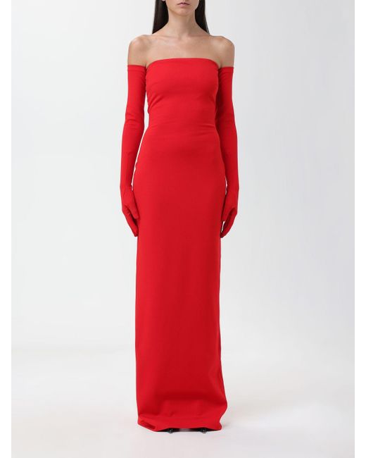 Solace London Red The Tullia Strapless Gown