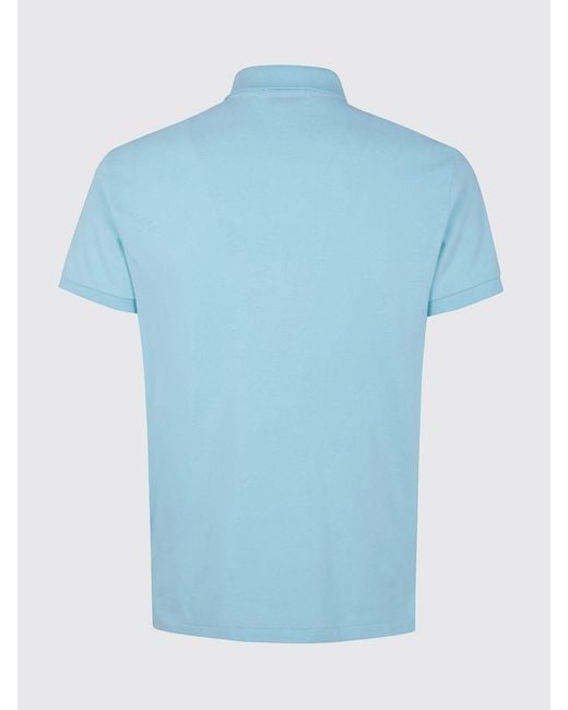 Polo Ralph Lauren Blue Pony Logo Cotton Polo Shirt for men