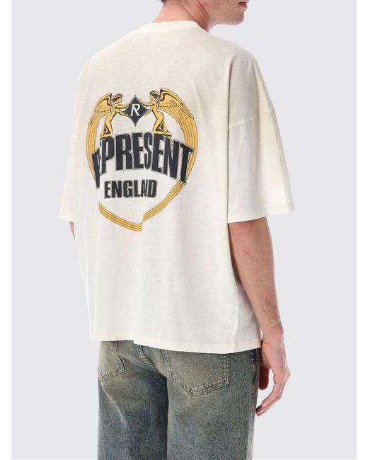 Represent White Cotton Crew-Neck T-Shirt With Logo for men