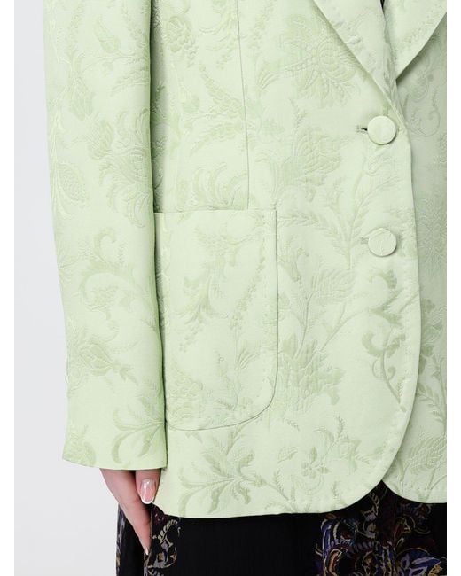 Etro Green Jacquard Viscose Single Breasted Blazer