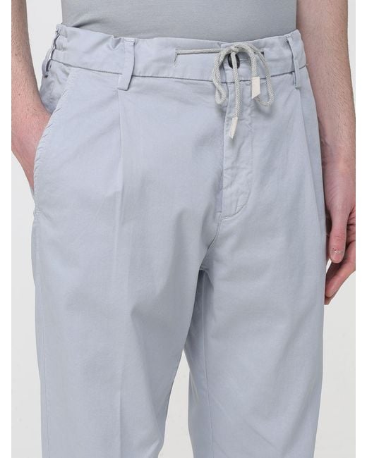 Eleventy Blue Slim Fit Cotton Blend Trousers for men
