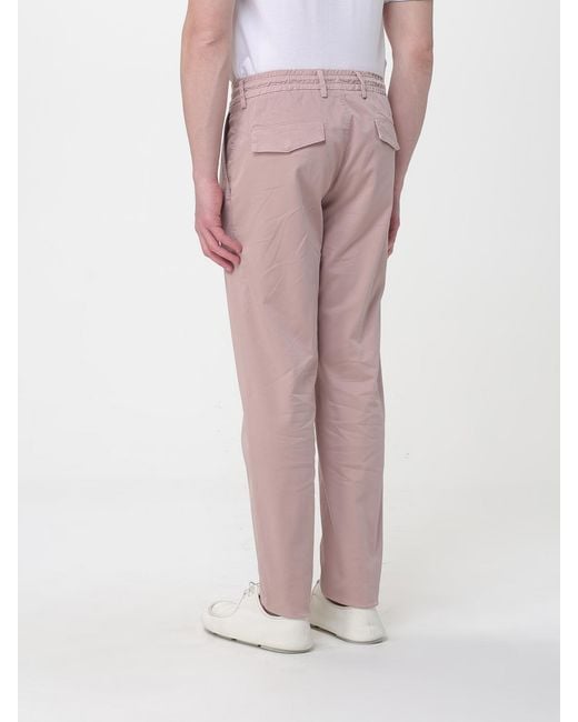 Eleventy Pink Slim Fit Cotton Blend Trousers for men