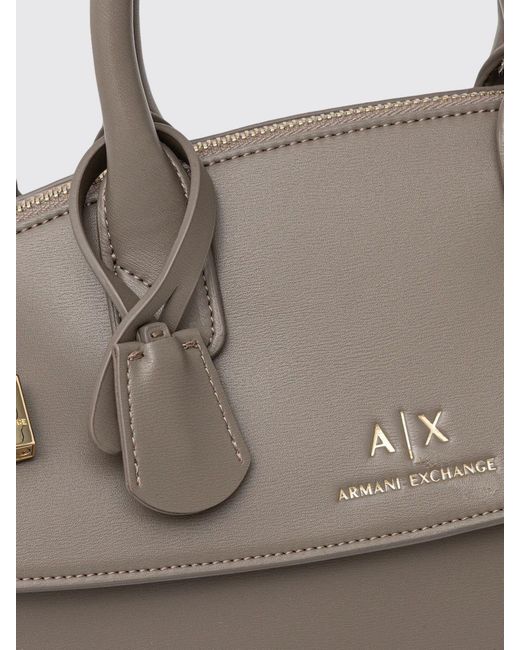 ARMANI EXCHANGE Gray Handheld Faux Leather Boston Bag