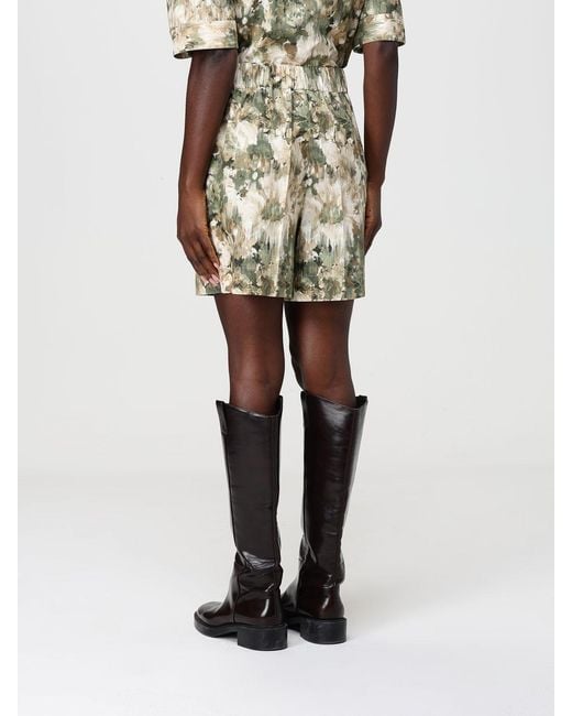 Max Mara Green Printed Cotton Shorts