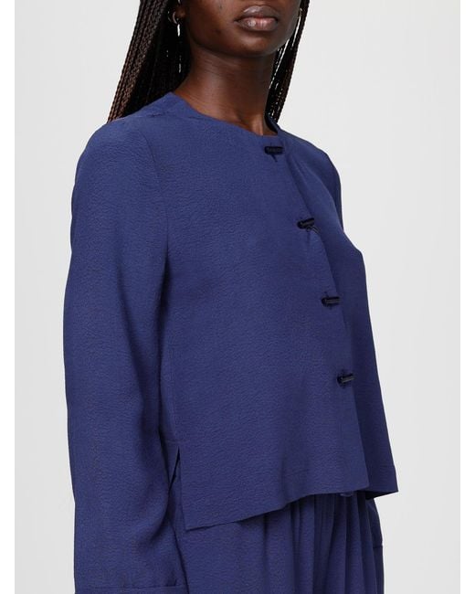Emporio Armani Blue Cotton Light Jacket