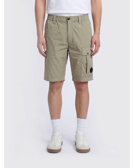 C P Company Natural Stretch Cotton Blend Cargo Shorts for men