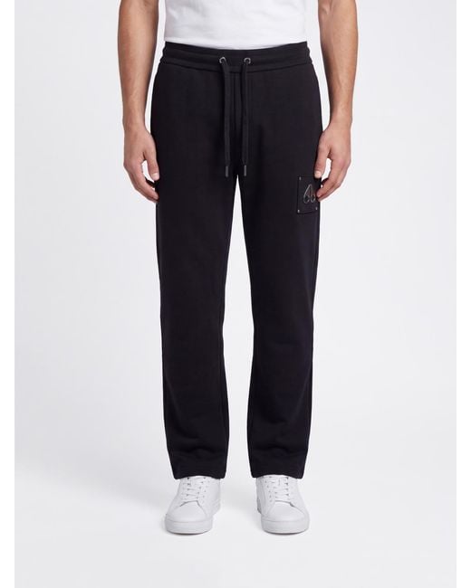Moose Knuckles Blue Cotton Jogging Trousers With Drawstring And Contrast Logo for men