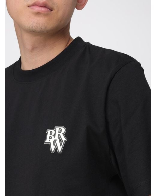 Barrow Black Printed Cotton T-Shirt for men