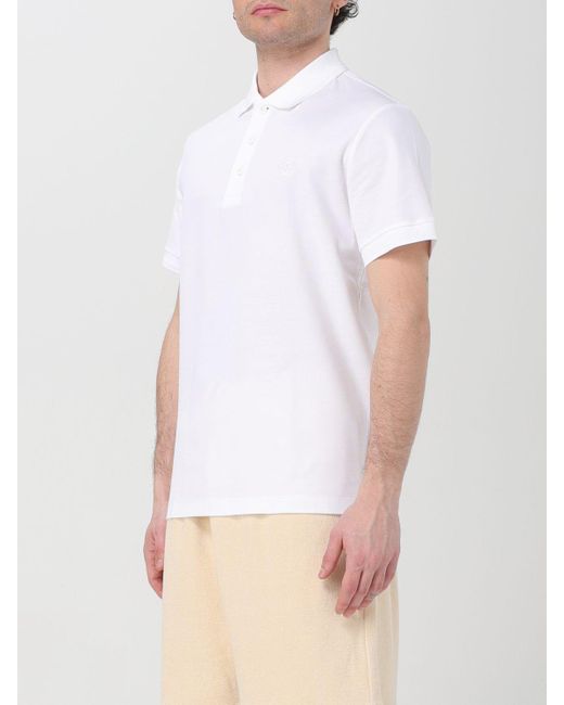 Polo basic con mini logo di Burberry in White da Uomo