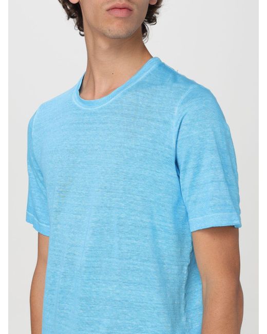 T-shirt basic di 120% Lino in Blue da Uomo