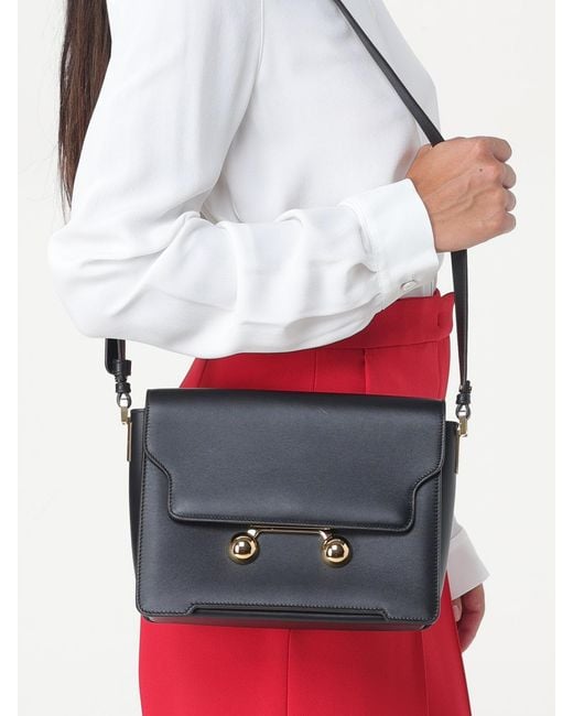Marni Black Trunkaroo Medium Leather Shoulder Bag