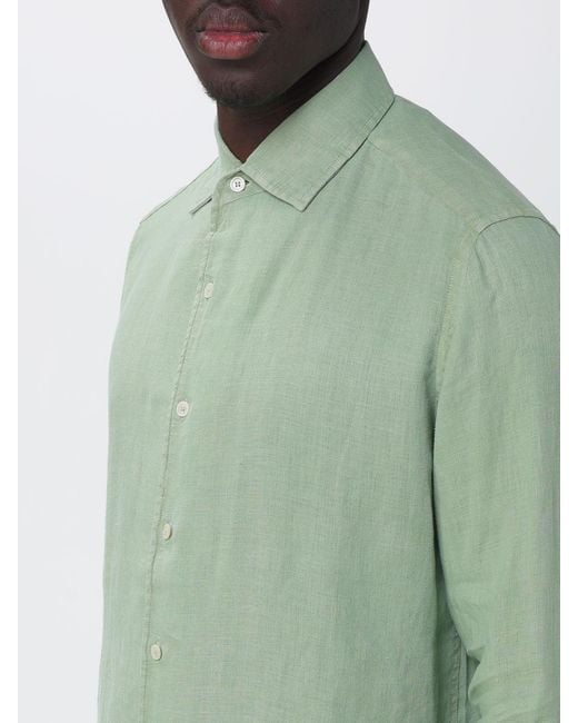 Mc2 Saint Barth Green Linen Shirt for men
