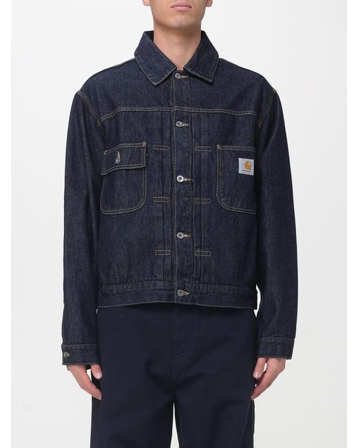 Carhartt Blue Cotton Denim Jacket for men