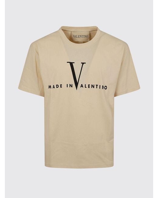Valentino Garavani Natural Crew Neck T-Shirt for men