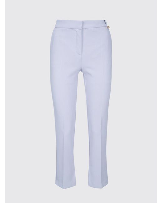 Elisabetta Franchi Purple Crêpe Cropped Pants