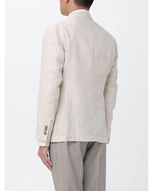 Manuel Ritz Gray Single-Breasted Linen Blazer for men