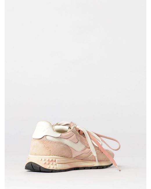 Autry Pink Reelwind Super Vintage Suede And Used Nylon Sneakers