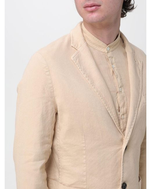 Mason's Natural Single Breasted Cotton And Linen Blazer for men