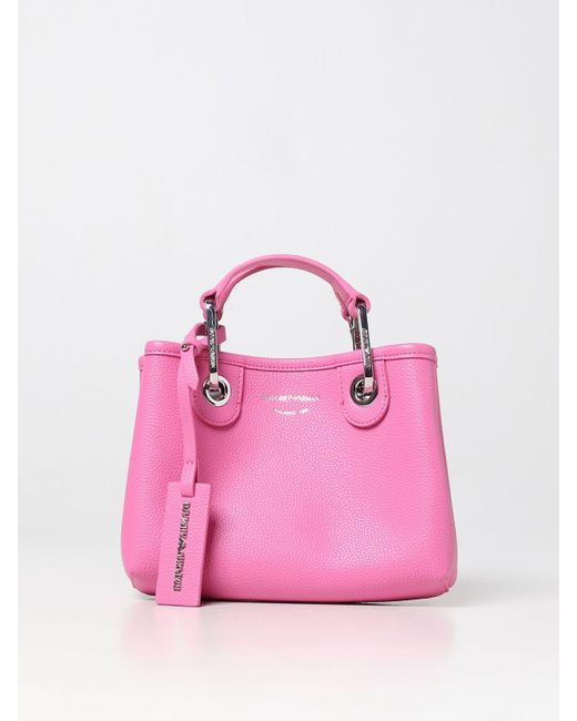 Emporio Armani Pink Bag In Grained Synthetic Leather