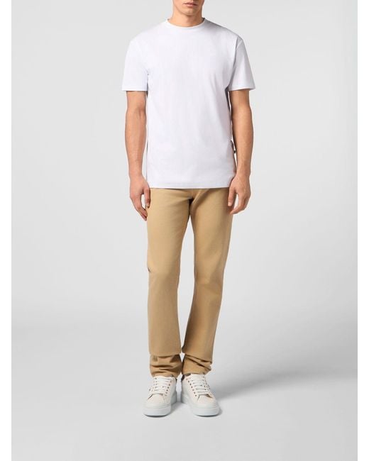Billionaire White Basic Cotton T-Shirt for men