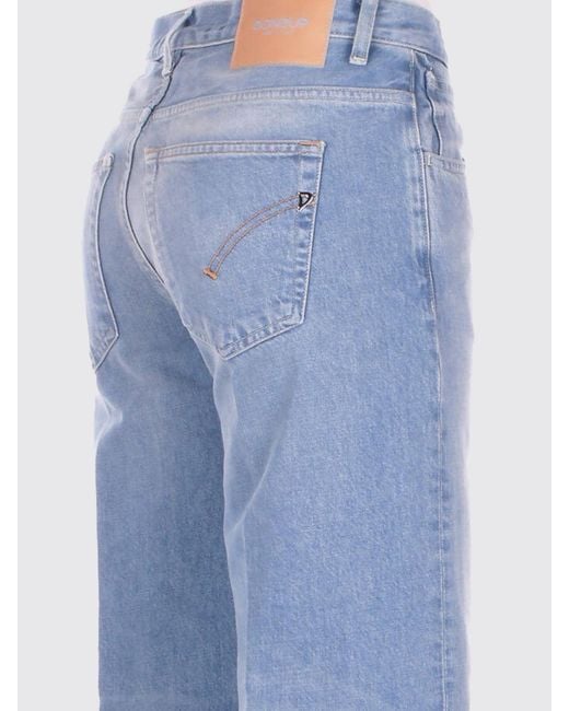 Dondup Blue Distressed Denim Wide Leg Jeans
