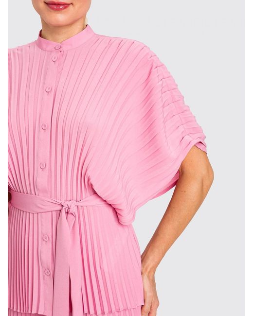 Twinset Pink Pleated Crêpe Shirt