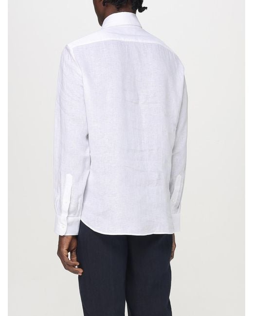 Brunello Cucinelli White Basic Linen Shirt for men