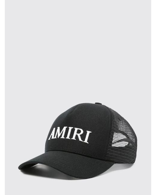 Amiri Black Cotton Baseball Cap With Logo for men