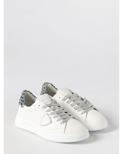 Philippe Model White Temple Leather Sneakers