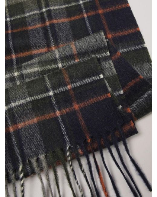 Barbour Gray Tartan Pattern Scarf for men