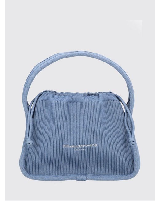 Alexander Wang Blue Small Ryan Ribbed Knit Bag