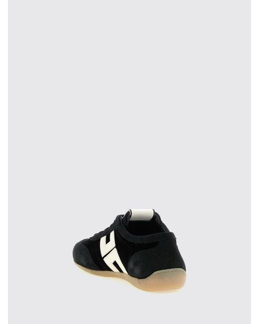 Elisabetta Franchi White Low-Top Smooth And Suede Leather Trainers With Contrast Logo