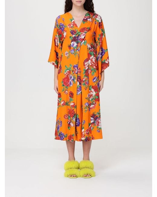 Moschino Couture Orange Printed Jersey Kaftan Dress