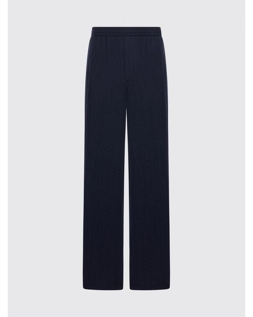 Giorgio Armani Blue Wide Leg Viscose Blend Trousers for men