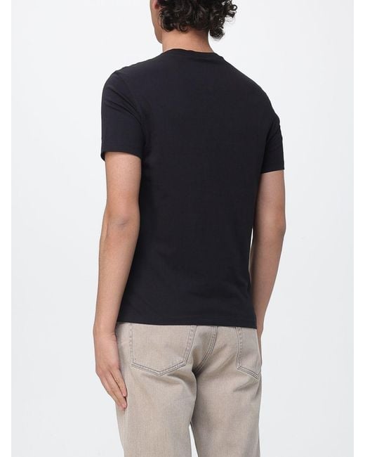 ARMANI EXCHANGE Black Cotton T-Shirt With Logo for men