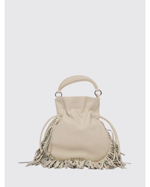 Orciani Natural Juice Jungle Leather Bag With Fringes