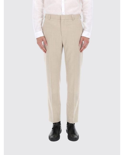 HUGO Natural Slim Fit Mid-Rise Virgin Wool Blend Chino Trousers for men