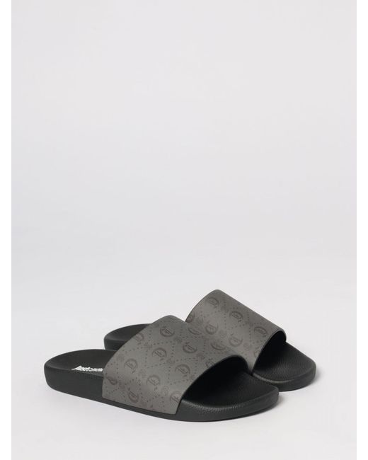 Just Cavalli White Rubber Sliders With Printed Logo for men