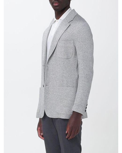 Ballantyne Gray Single-Breasted Cotton Blazer for men