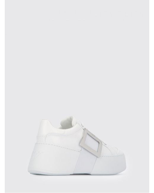 Roger Vivier White Viv' Skate Leather Sneakers
