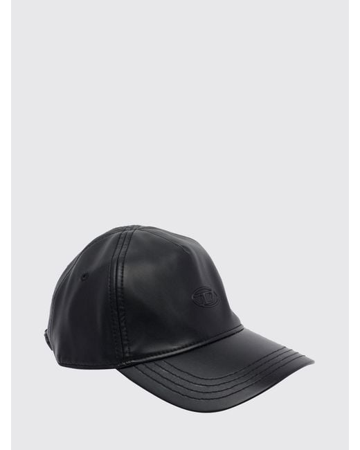 DIESEL Black C-Heather Faux Leather Hat for men
