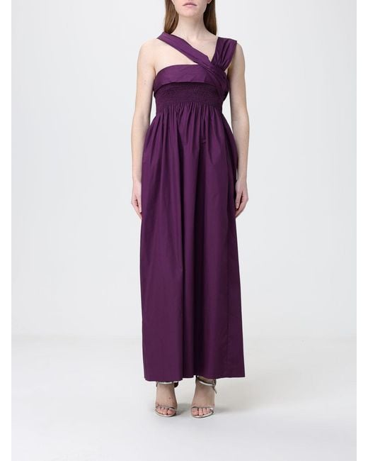 Tela Purple Cotton One-Shoulder Dress
