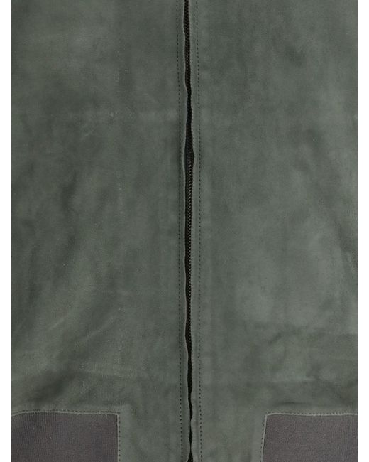 Salvatore Santoro Green Suede Bomber Jacket for men
