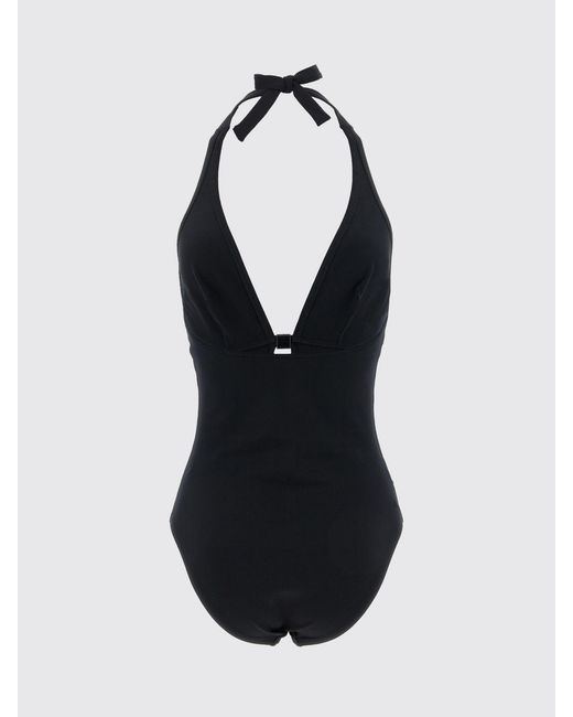 Eres Red One-Piece Swimsuit With Triangle Neckline And Tie-Up Straps