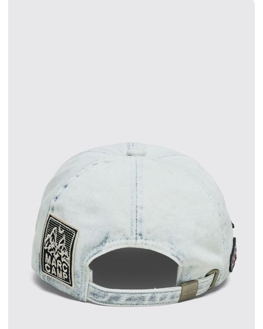 Marc Jacobs White Cotton Denim Baseball Cap With Embroidered Logo