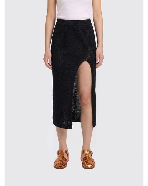 Alanui Black Cotton Blend Skirt