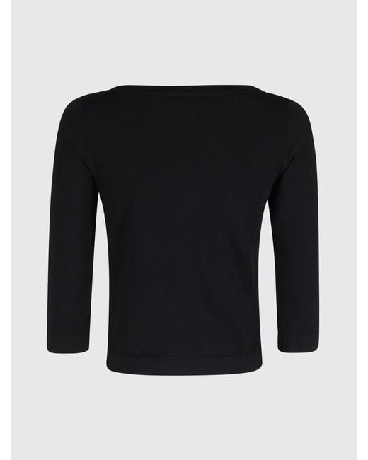Roberto Collina Black Viscose Knit Top