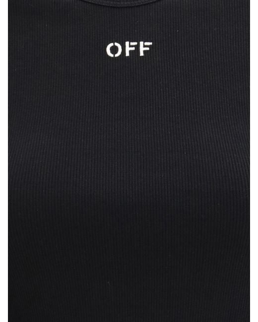 Off-White c/o Virgil Abloh Black Cotton T-Shirts With Logo