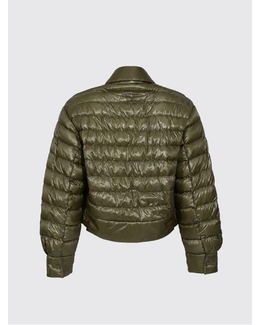 Herno Green Quilted Ultra-Light Nylon Short Down Jacket With Classic Collar