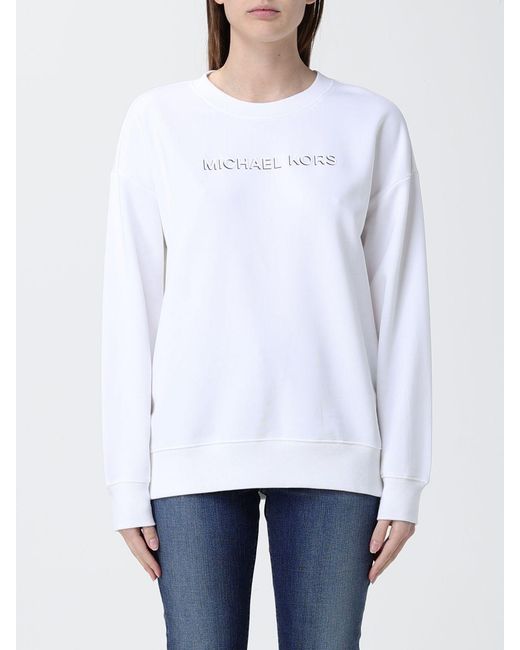 Michael Kors White Cotton Crewneck Sweatshirt